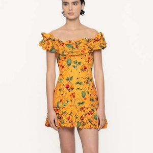 AGUA BY AGUA BENDITA | Jardin off-the-shoulder ruffled printed cotton mini dress